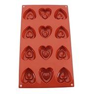 12 Cube Heart Shape Silicone Chocolate Pastry Cake Mold Soup Mould N2