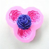 Wocuz W0648 Silicone 3 Holes Roses Flower Silicone Mold Fondant Molds Sugar Craft Tools Resin Flowers Mould Molds...