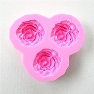 Wocuz W0648 Silicone 3 Holes Roses Flower Silicone Mold Fondant Molds Sugar Craft Tools Resin Flowers Mould Molds... N2