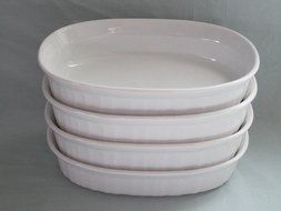 Set of 4 - Corning Ware French White Individual 475 ml Casserole Baking Dishes F-15-B