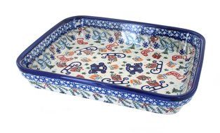 Polish Pottery Christmas Bounty Medium Rectangular Baker