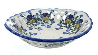 Polish Pottery Pansies Large Fruit Dish