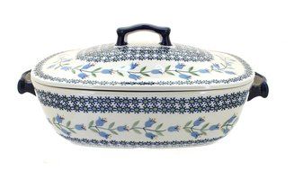 Polish Pottery Tulip Roaster with Lid