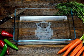 Personalized Engraved Gift for Grandma or Mom | Baking Dish with Homemade Recipe Label | Gifts for Her N3