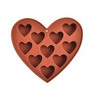 SIEGES 10 Holes Heart Shaped Silicone Molds for Chocolate Cake Jelly Pudding Handmade Soap Baking