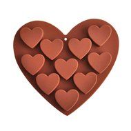 SIEGES 10 Holes Heart Shaped Silicone Molds for Chocolate Cake Jelly Pudding Handmade Soap Baking N2