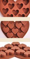 SIEGES 10 Holes Heart Shaped Silicone Molds for Chocolate Cake Jelly Pudding Handmade Soap Baking N3