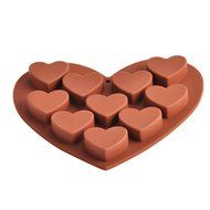 SIEGES 10 Holes Heart Shaped Silicone Molds for Chocolate Cake Jelly Pudding Handmade Soap Baking N6