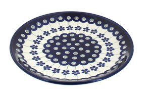 Polish Pottery Flowering Peacock Dessert Plate