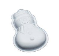 Kitchen Craft Carbon Steel Non-Stick Snowman Baking Pan, White