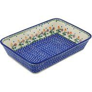 Ceramika Bona H0555H Polish Pottery Ceramic Rectangular Baker Hand Painted, 10-Inch