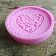 Click Down Heart Shape Lace Flower Craft DIY Moulds DIY Cake Decorating Fondant Mold N3