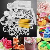 37 Sets Sugarcraft Cake Decorating Fondant Icing Plunger Cutters Tools Mold Xmas