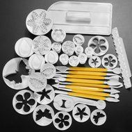 37 Sets Sugarcraft Cake Decorating Fondant Icing Plunger Cutters Tools Mold Xmas N3