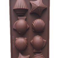 JLHua 2 PCS Candy Molds &amp; Ice Cube Trays- Fish&amp;Sea Shell-Silicone Chocolate Molds - Fun, Toy Kids Set