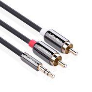 Ugreen 3.5mm to 2RCA Audio Auxiliary Stereo Y Splitter Cable Male to Male Gold Plated, 6ft/2m