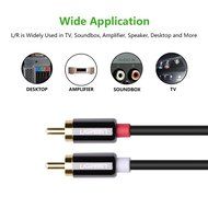 Ugreen 3.5mm to 2RCA Audio Auxiliary Stereo Y Splitter Cable Male to Male Gold Plated, 6ft/2m N5