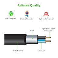 Ugreen 3.5mm to 2RCA Audio Auxiliary Stereo Y Splitter Cable Male to Male Gold Plated, 6ft/2m N6