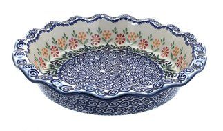 Polish Pottery Garden Bouquet Pie Plate