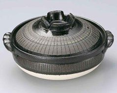 Black Tokusa for 3-4 persons 9.8inch Donabe Japanese Hot pot Black Ceramic Made in Japan