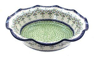 Polish Pottery Summer Vine Large Scallop Bowl