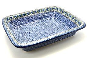 Polish Pottery Baker - Lasagna - Peacock Feather