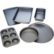 BakerEze 6-Piece Non-stick Bakeware Set Black