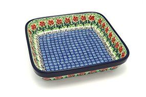 Polish Pottery Baker - Shallow Square - Small - Maraschino