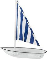 Buffet Enhancements Seafood Sailboat with Blue Striped Fabric Sail, Jumbo, Clear