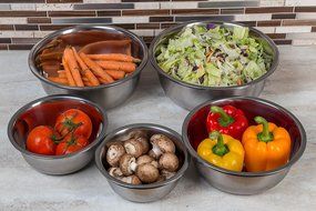 (Set of 6) Kitchen Winners Mixing Bowls Stainless Steel, Mirror Finish ,3/4 1.5, 3, 4, 5, and 8, Qt N3