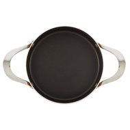 Rachael Ray Cucina Hard Porcelain Enamel Nonstick Covered Round Casserole, 2.5-Quart, Agave Blue N2