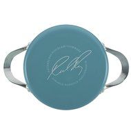 Rachael Ray Cucina Hard Porcelain Enamel Nonstick Covered Round Casserole, 2.5-Quart, Agave Blue N3