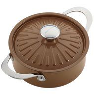 Rachael Ray Cucina Hard Porcelain Enamel Nonstick Covered Round Casserole, 2.5-Quart, Agave Blue N8