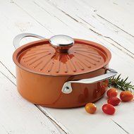 Rachael Ray Cucina Hard Porcelain Enamel Nonstick Covered Round Casserole, 2.5-Quart, Agave Blue N14