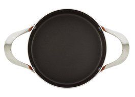 Rachael Ray Cucina Hard Porcelain Enamel Nonstick Covered Round Casserole, 2.5-Quart, Agave Blue N16