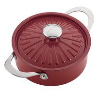 Rachael Ray Cucina Hard Porcelain Enamel Nonstick Covered Round Casserole, 2.5-Quart, Agave Blue N17