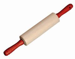 J.K. Adams 7-Inch Maple Bakers Rolling Pin with Red Handles