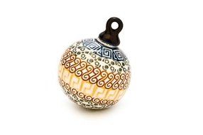 Polish Pottery Athena Small Round Christmas Ornament