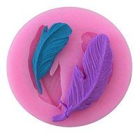 Feathers 2 cavity Silicone Mold for Fondant, Gum Paste Chocolate Crafts