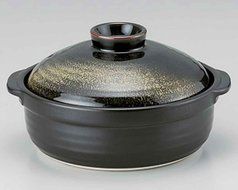Kinka for 4-5 persons 11.7inch Donabe Japanese Hot pot Black Ceramic Made in Japan