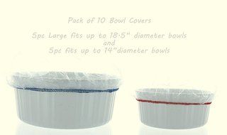 Pack of 10 Reusable Elastic Bowl Covers Clear Plastic Large Medium Food Storage Picnic Leftovers