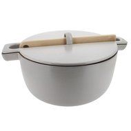 French Home 3.2-quart White Flame Top Round Covered Casserole