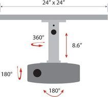 Universal Projector Drop-in Ceiling Mount N3