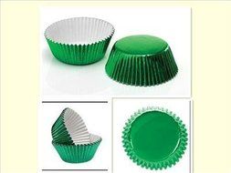 Green Grease-Proof Foil Cupcake Baking Liners (100 PCS/Pack)