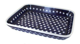 Polish Pottery Stars Large Rectangular Baker