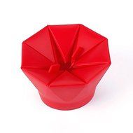 JIEPING Non-stick Compact Design Silicone Popcorn Bucket for Watching Movie Red N2