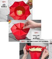 JIEPING Non-stick Compact Design Silicone Popcorn Bucket for Watching Movie Red N3