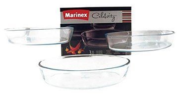 Euro-Ware Marinex "Celebrity Collection" 3 Piece Glass Oval Baking Dish Set, Clear