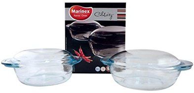 Euro-Ware Marinex "Celebrity Collection" 3 Piece Glass Oval Baking Dish Set, Clear N2