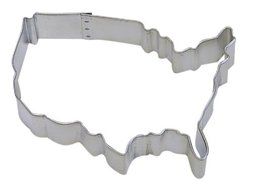 R&amp;M Usa Map 4.5" Cookie Cutter in Durable, Economical, Tinplated Steel